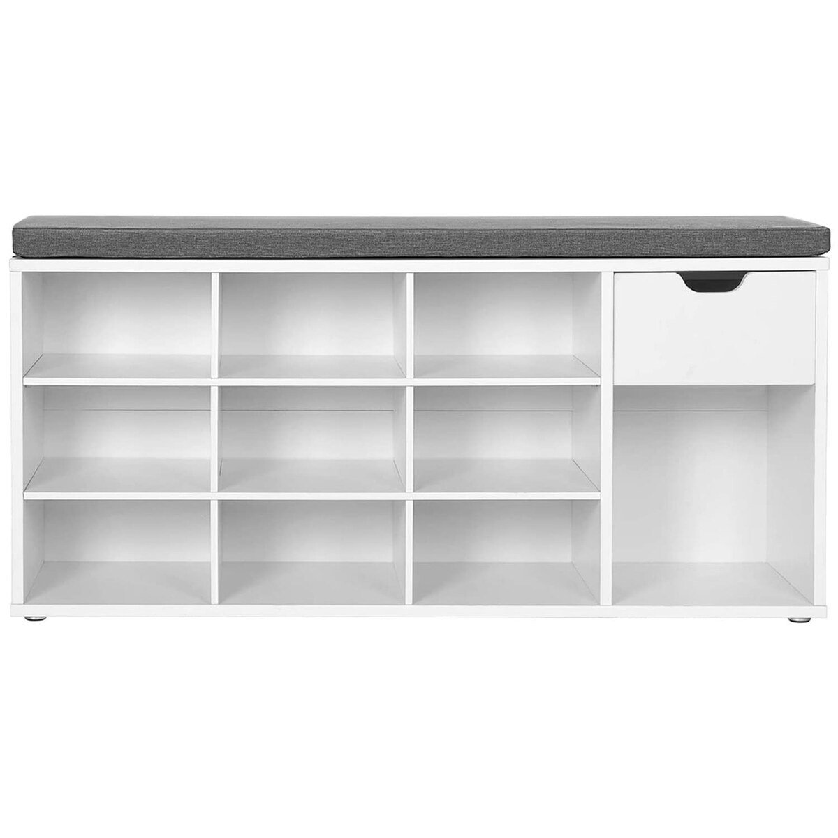 Szafka Na Buty Z Siedziskiem 104X30X48 Cm Biały, Szary