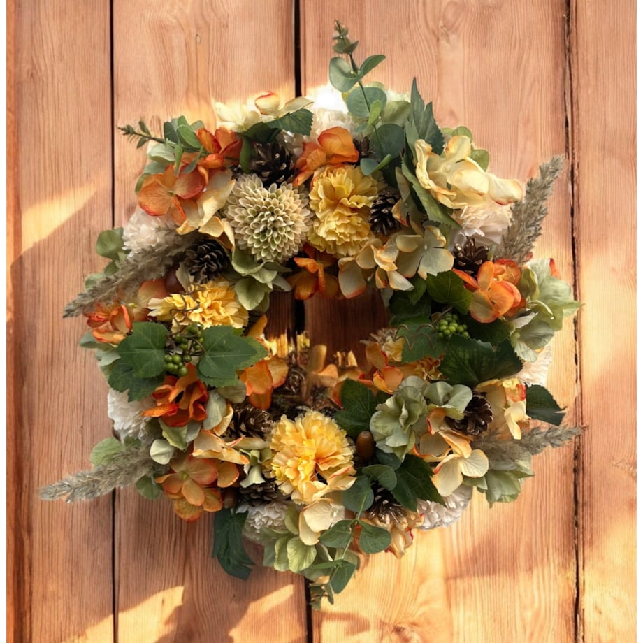 Duży piękny jesienny wianek XXL średnica 45 cm HANDMADE