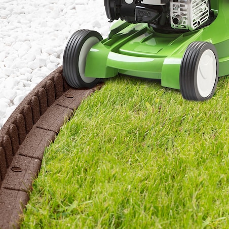 Obrzeże trawnikowe ogrodowe 9,6 m zestaw 8 szt 120x7x8 cm Mowing Edge z zestawem montażowym 8x4 szpilki kolor brązowy