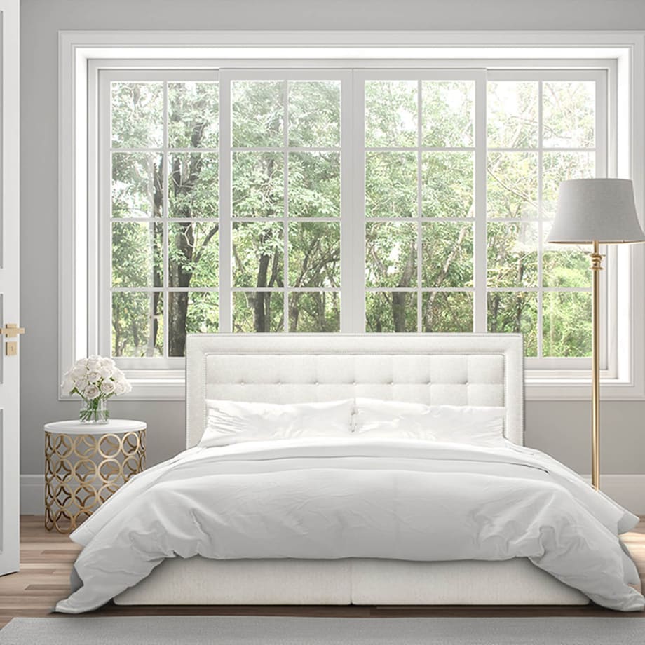 Łóżko kontynentalne EVERLIE 120x200 z pojemnikiem, Kremowy, tkanina Megan 351