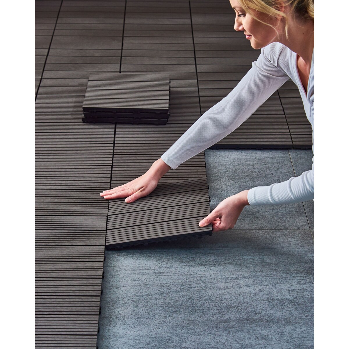 Płytki tarasowe ATELETA Kompozyt WPC Grafitowy