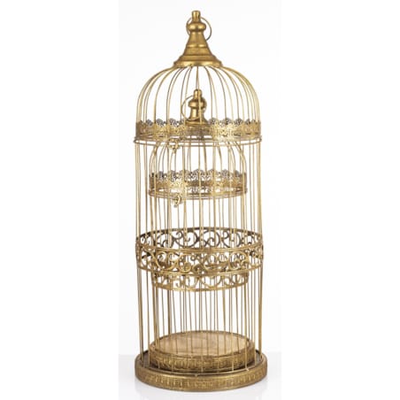 Klatka dekoracyjna metalowa 2 sztuki złote