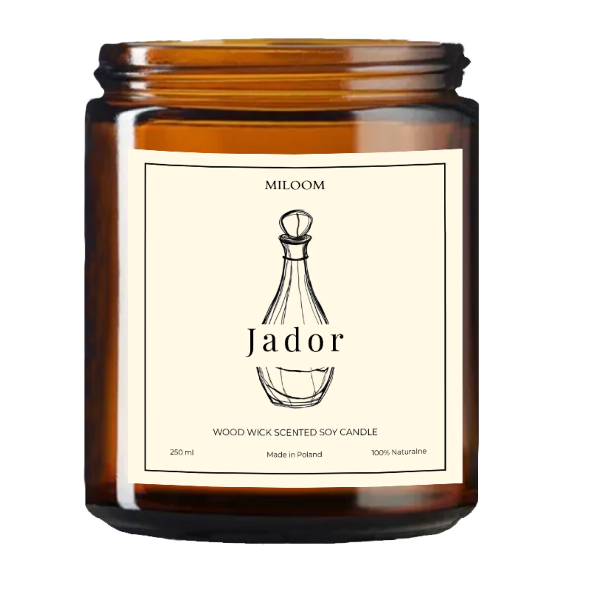 Świeca Sojowa Zapachowa z Drewnianym Knotem JADOR 230 ml Miloom