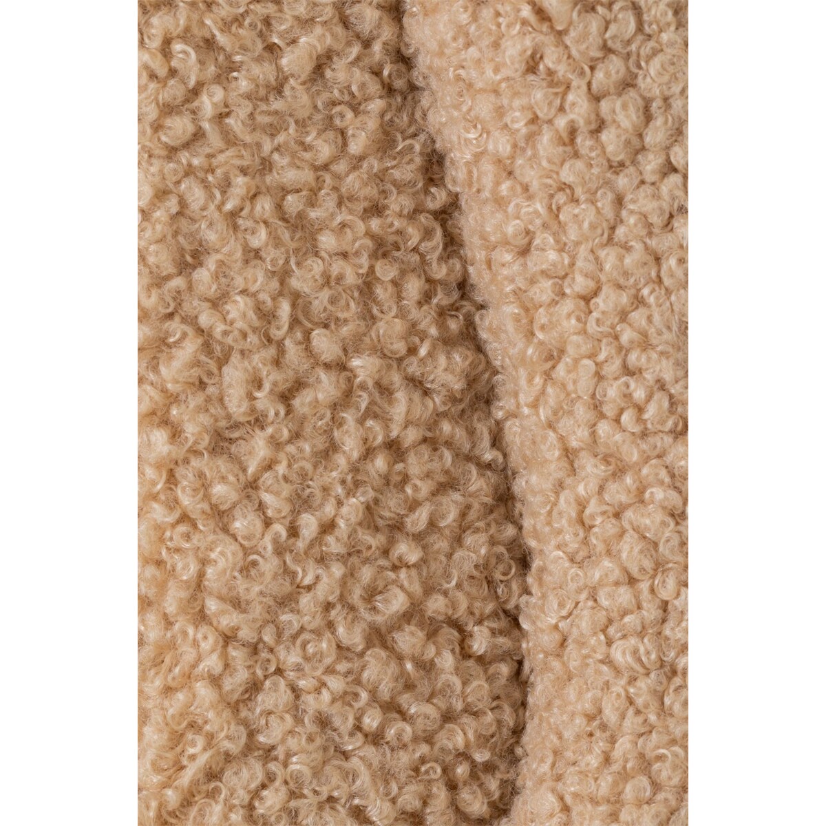 Lustro w falistej ramie bouclé brzoskwiniowe 160x60 cm