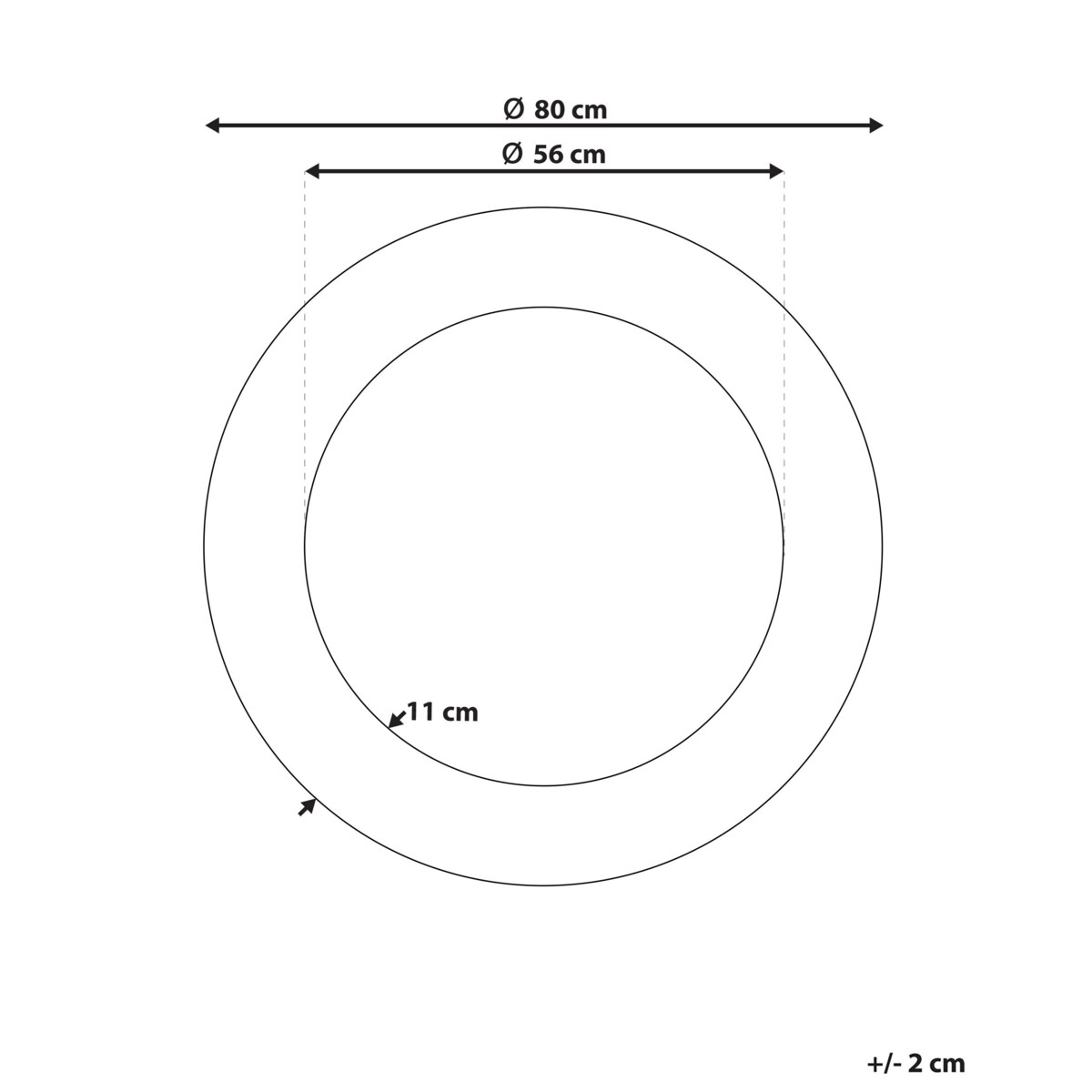 Metalowe okrągłe lustro ścienne ø 80 cm srebrne CHANNAY