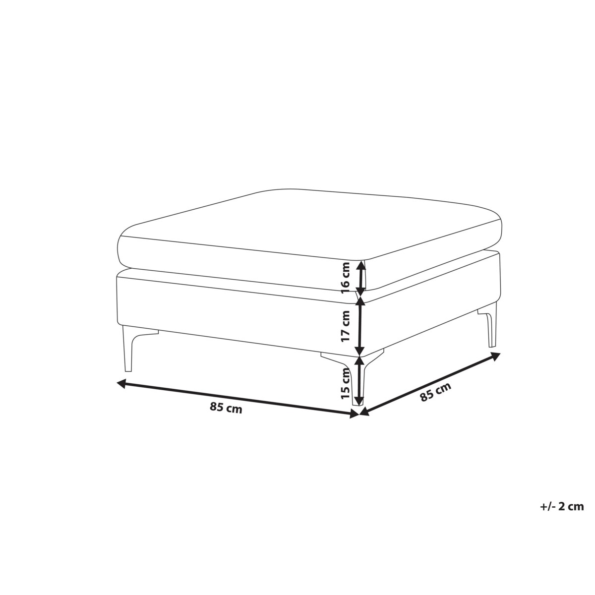 Otomana welurowa zielona EVJA