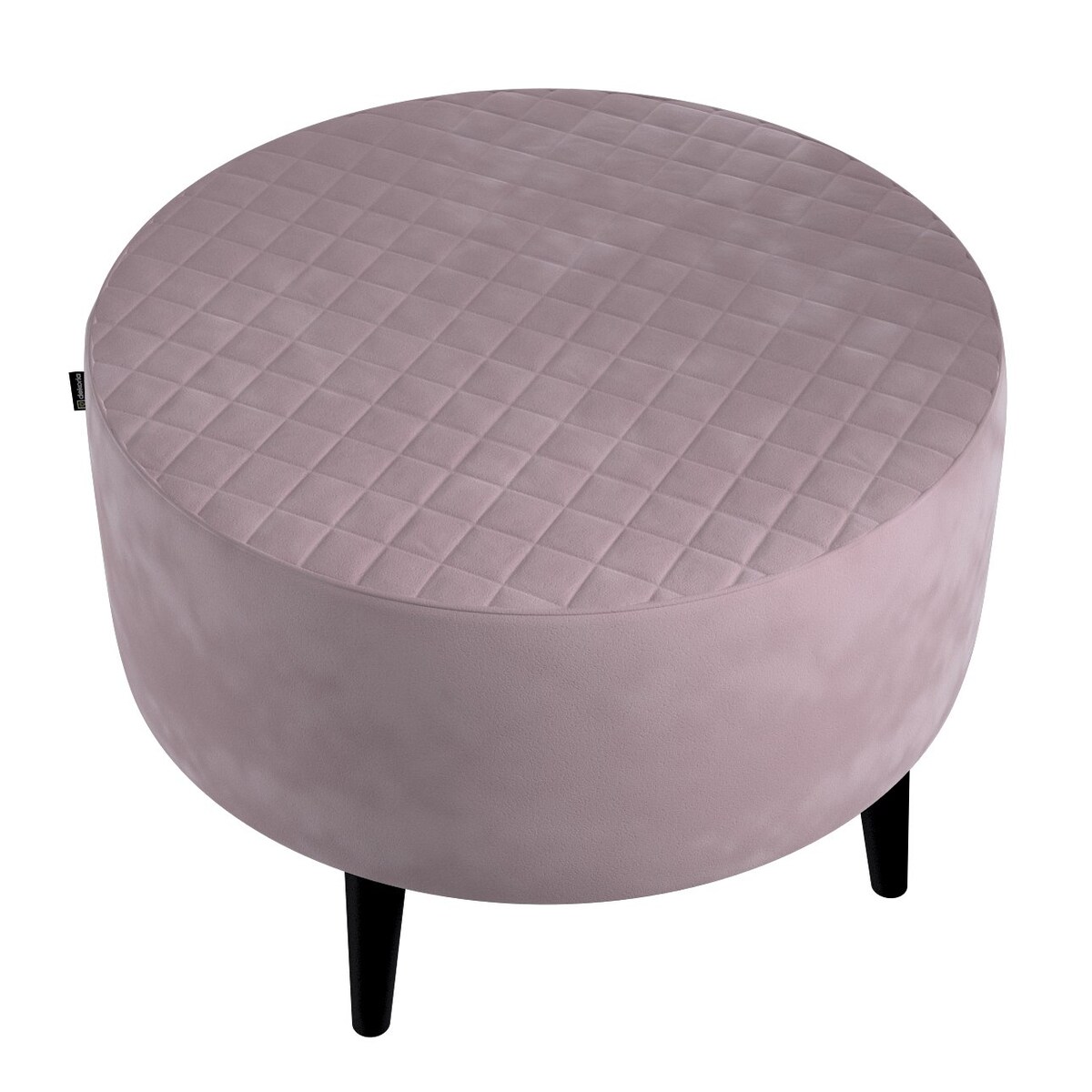 Podnóżek okrągły pikowany, zgaszony róż, Ø60 x 40 cm, Velvet