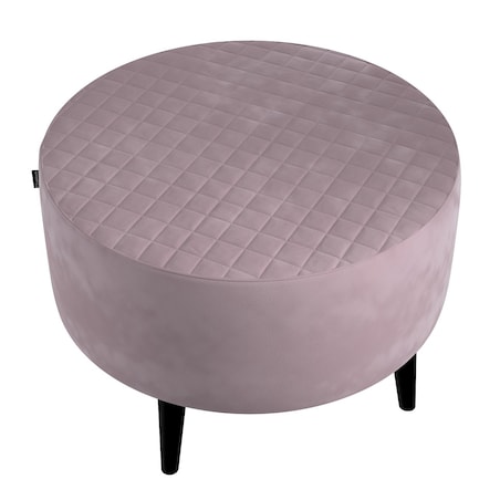 Podnóżek okrągły pikowany, zgaszony róż, Ø60 x 40 cm, Velvet