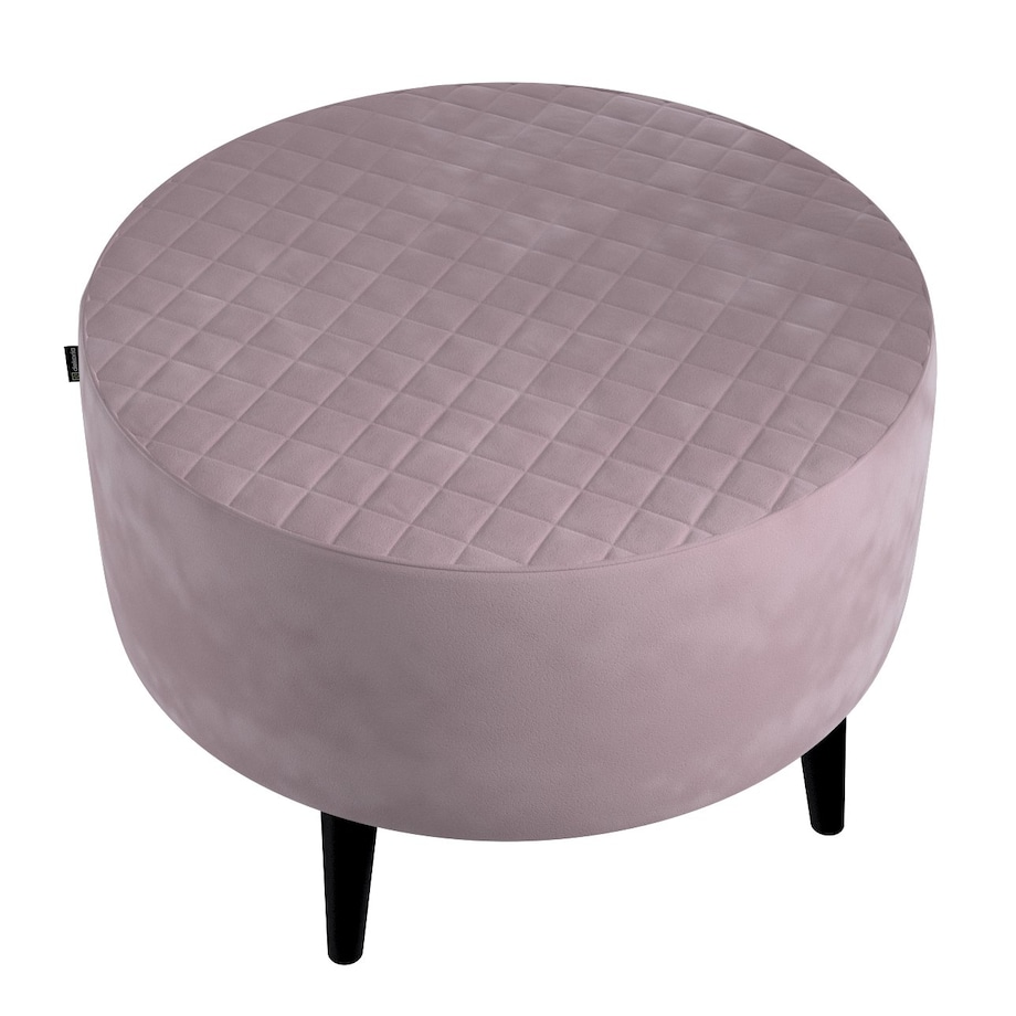 Podnóżek okrągły pikowany, zgaszony róż, Ø60 x 40 cm, Velvet