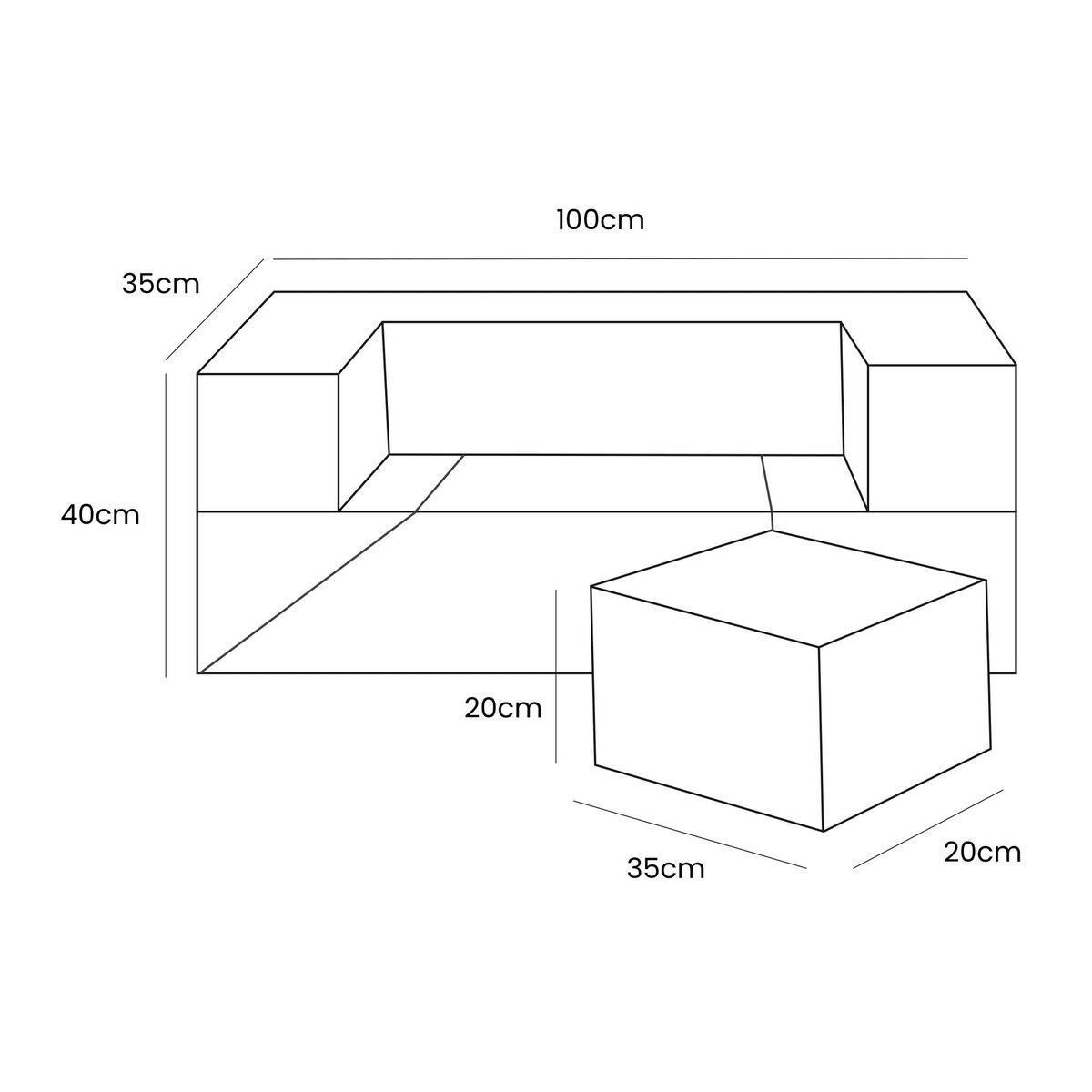 Piankowa Sofa Kostka dla Dzieci - Sofa do Pokoju Dziecięcego, Aesthetic, Ecru
