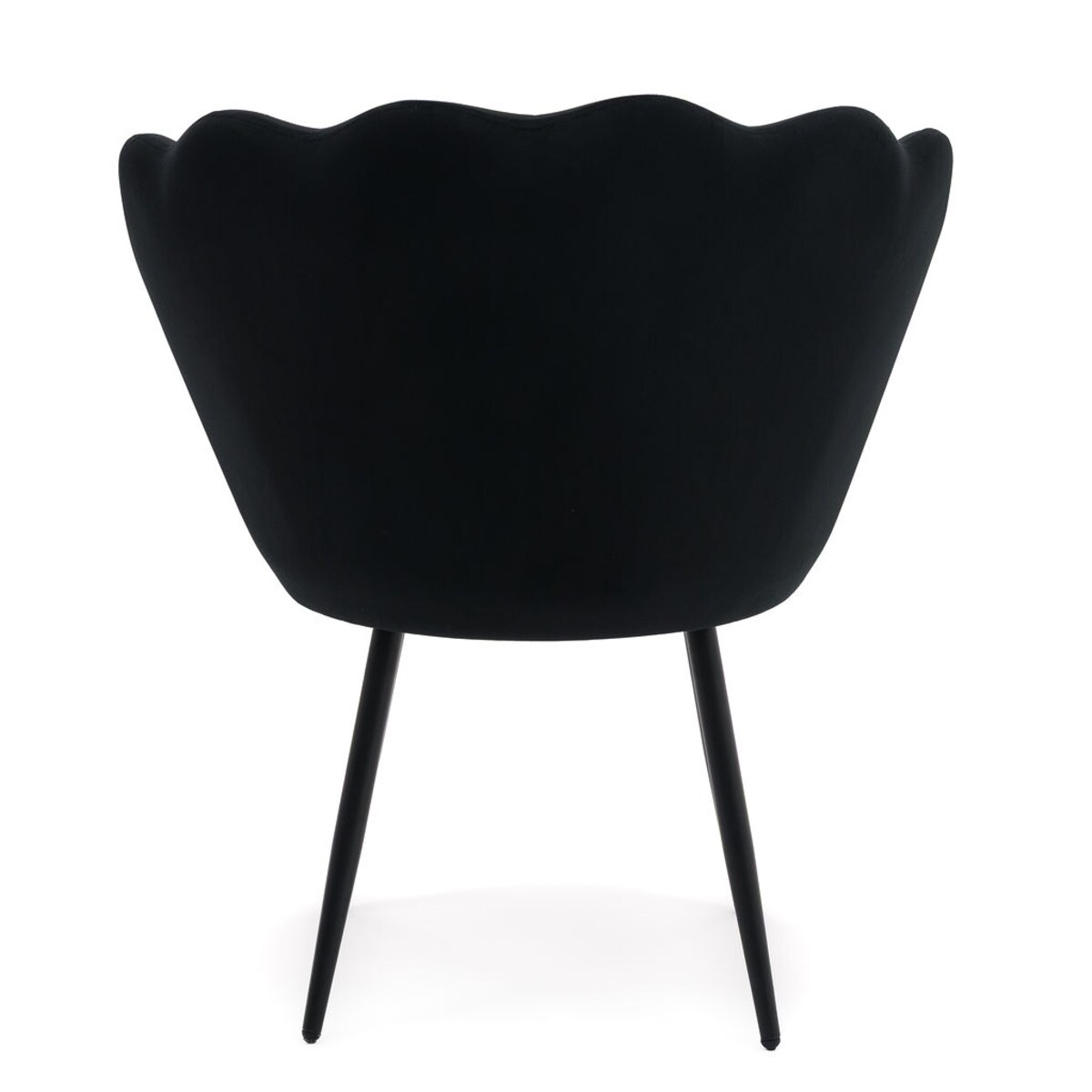 Krzesło do toaletki tapicerowane muszelka SHELL BLACK czarny