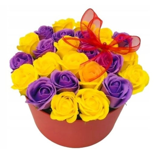 DUŻY BOX KWIATY MYDLANE PACHNĄCE NA dzień mamy upominek urodziny WIOSENNE