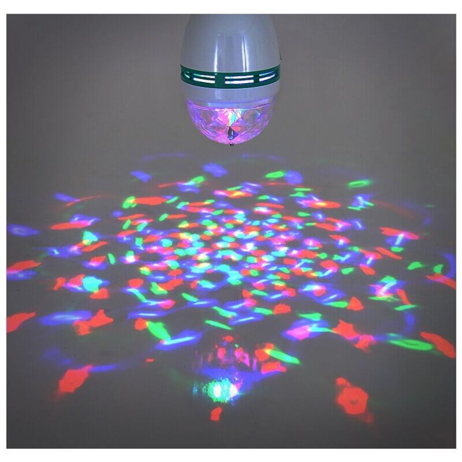 Żarówka dyskotekowa LED 3W obrotowa RGB stroboskop multikolor