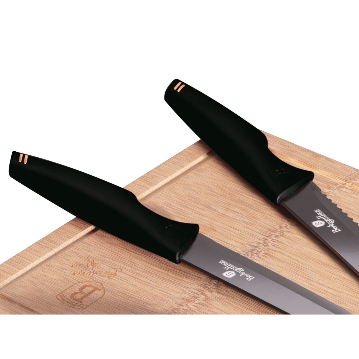 Zestaw 5 noży kuchennych + deska bambusowa Black Rose BH-2708