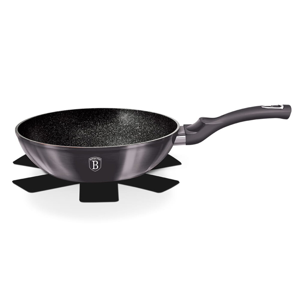 Patelnia wok z powłoką granitową 28cm BERLINGER HAUS Metallic Carbon Pro