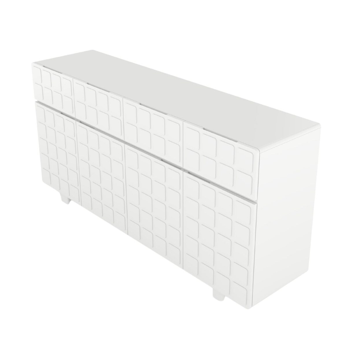 Nowoczesna komoda z frontami 3D Skandica CUBO LONG / kolor biały / szer. 169 cm