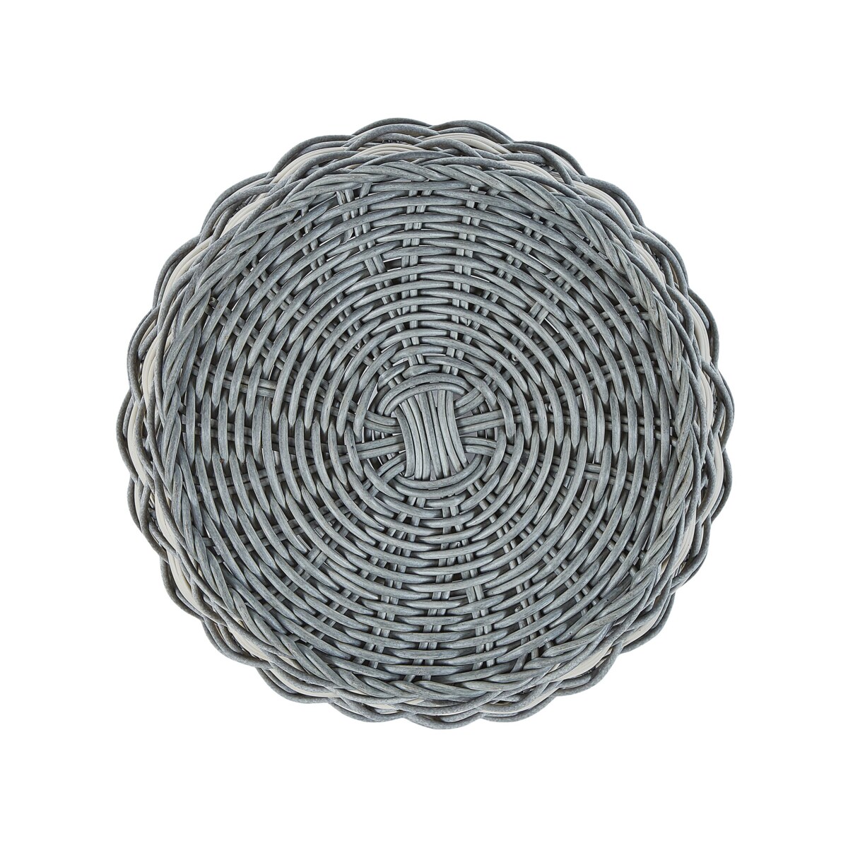 Zestaw 3 koszy na kwiaty z technorattanu szaro-biały GEFIRA