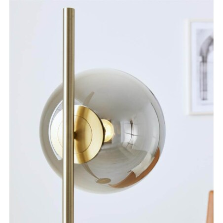 Stojąca lampa pokojowa Dione podłogowa przydymiona złota