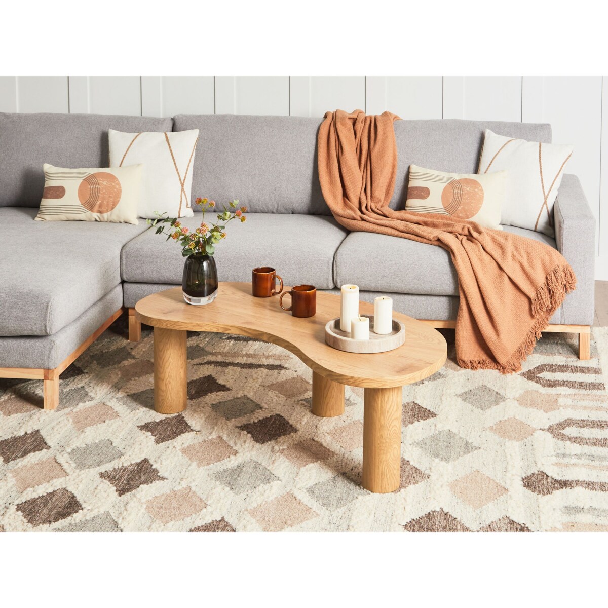 Stolik kawowy MDF Jasne drewno AUBURN