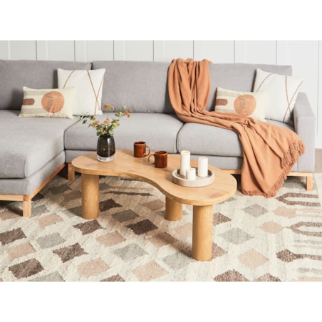 Stolik kawowy MDF Jasne drewno AUBURN