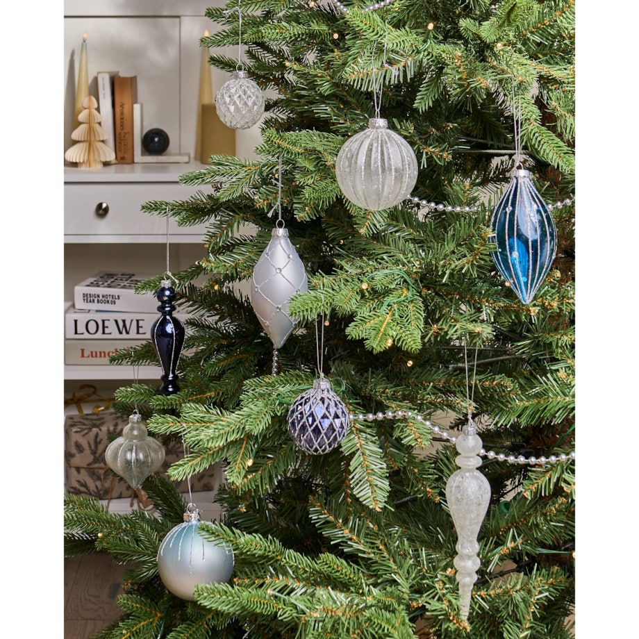 Zestaw 35 bombek SNOWFALL Szkło Niebieski