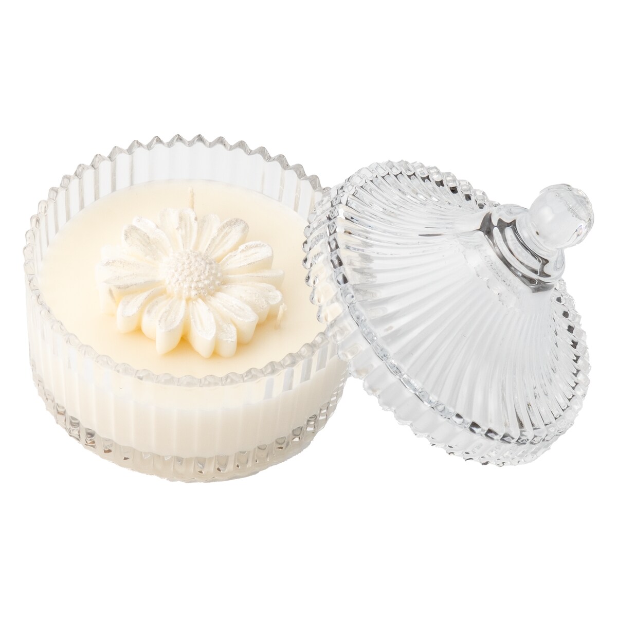 Biała herbata - świeca z wosku sojowego w ozdobnym szkle