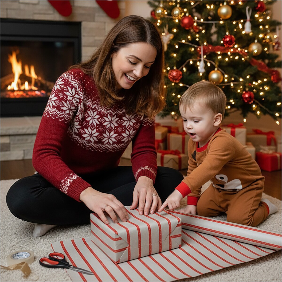 Papier Prezentowy Do Pakowania Prezentów 25 m MEGAROLKA Świąteczny Do Paczek Boże Narodzenie Ozdobny