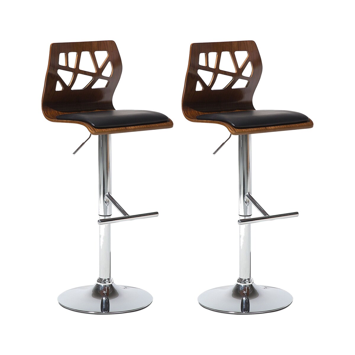 Zestaw 2 krzeseł barowych PETERSBURG Ekoskóra Obrotowy Czarny