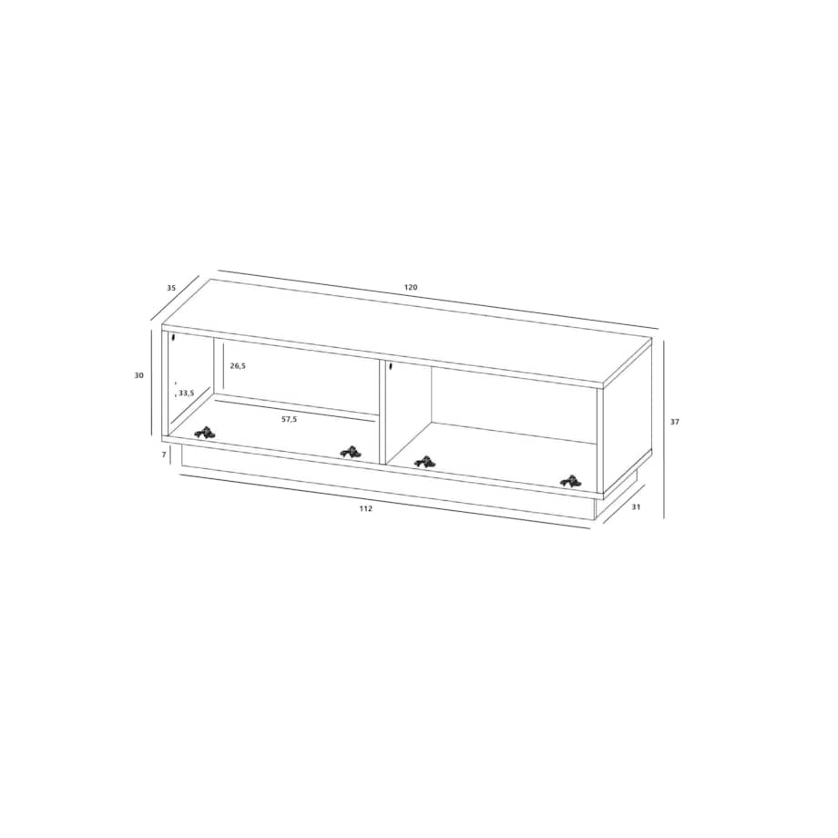Szafka RTV Komoda Loft Industrialna stojąca / wisząca kaszmir Mat 120 cm