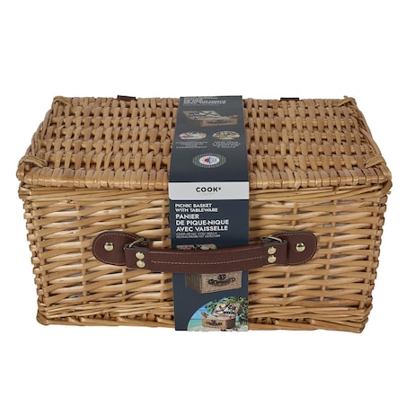 KOSZ PIKNIKOWY Exotic wiklinowy zestaw dla 4 osób