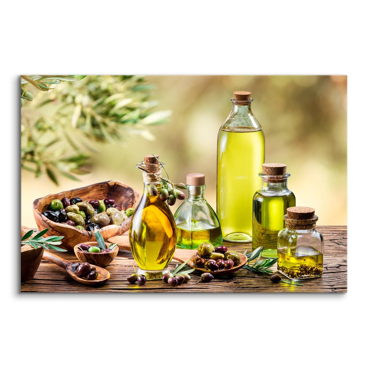 Obraz Na Płótnie Oliwa z oliwek przyprawami 70x50cm