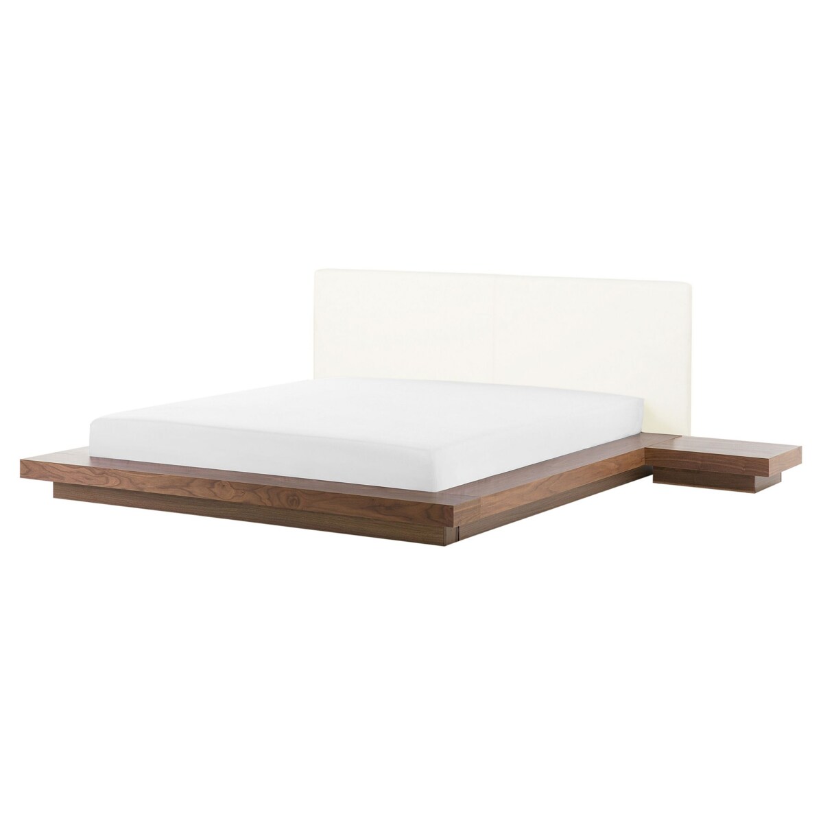 Łóżko wodne ze stolikami nocnymi 160 x 200 cm brązowe ZEN