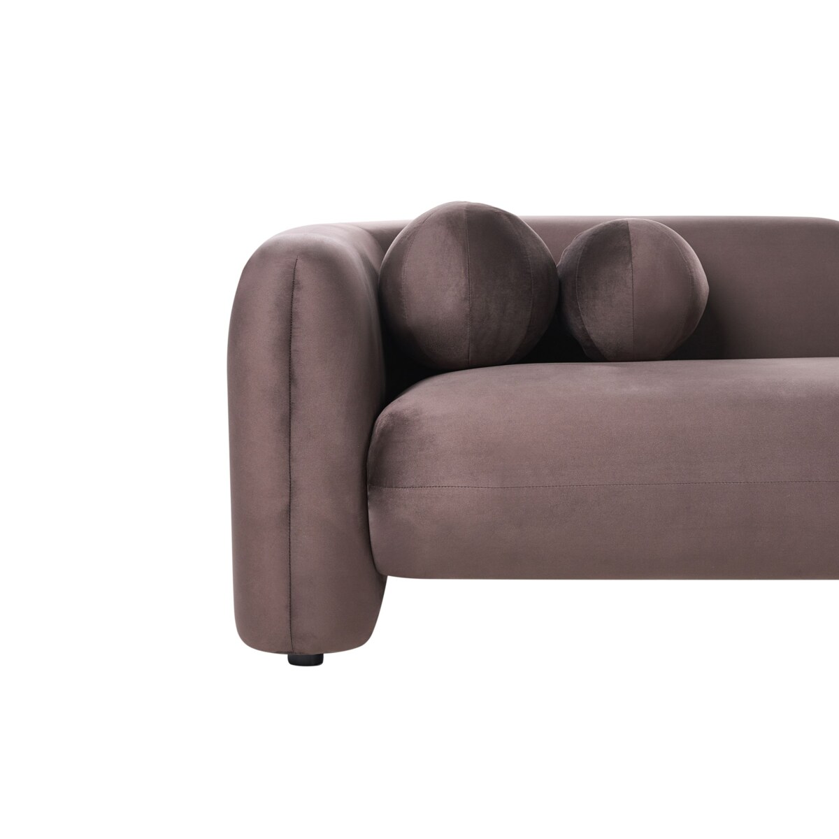 Sofa dla 3 osób LEIREN Welur Ciemnobrązowy