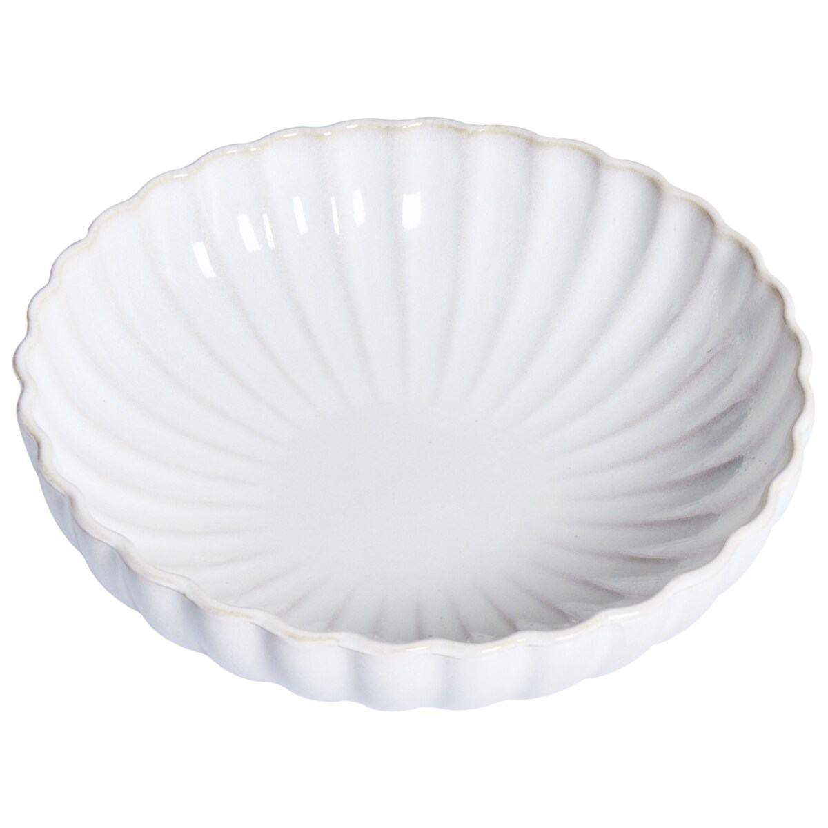 Zestaw 8 głębokich talerzy NETTLE Kamionka Złamana biel