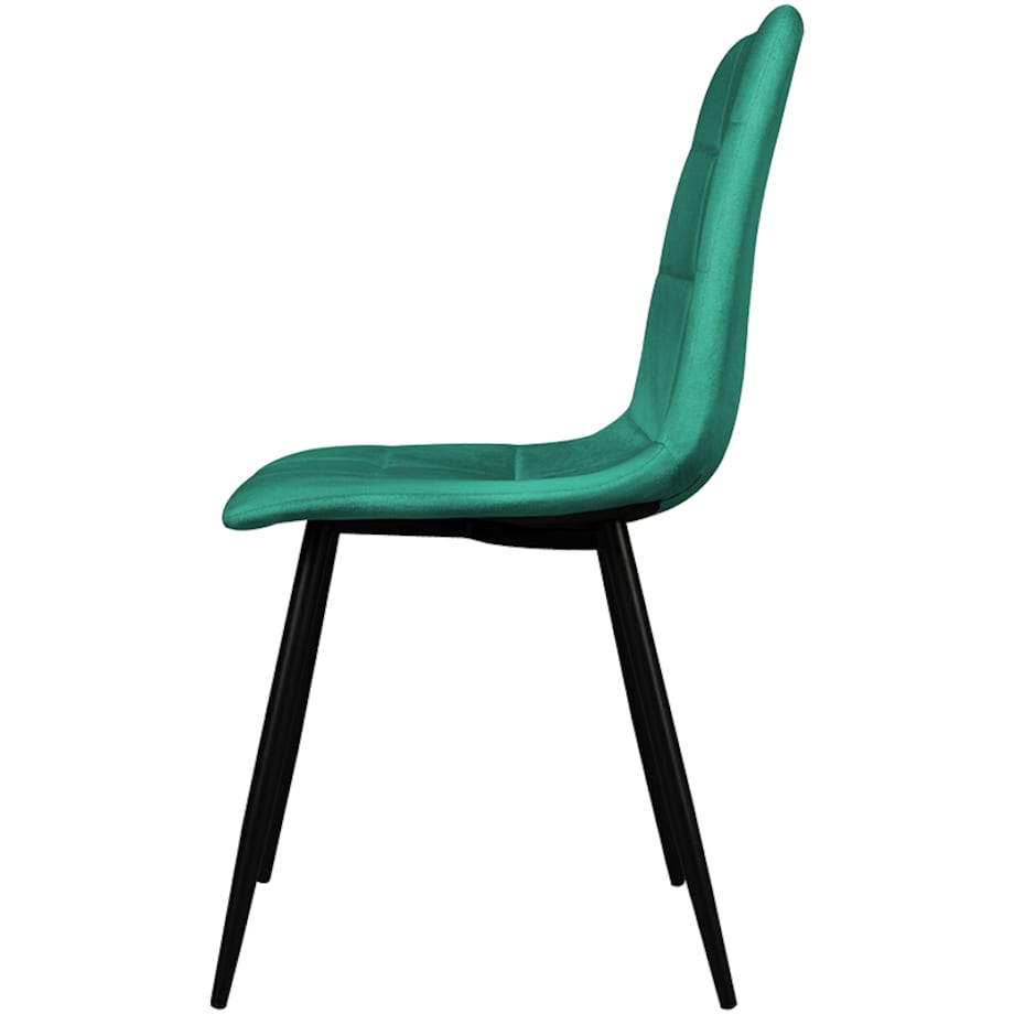 Krzesło tapicerowane welurowe pikowane zielone do salonu jadalni