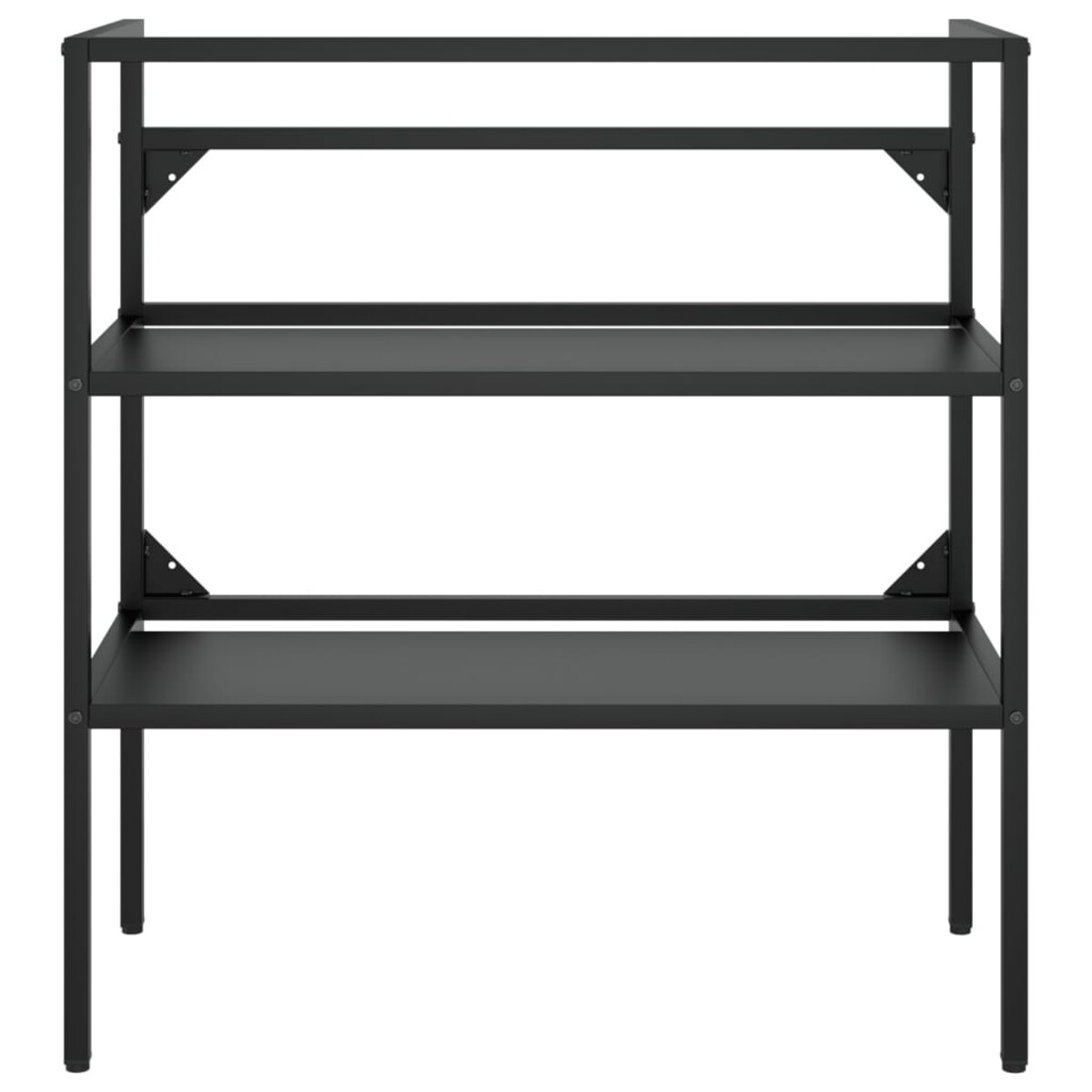 vidaXL Umywalka łazienkowa z ramą, czarna, żelazna