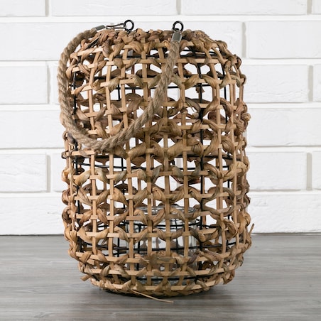LAMPION STYL BOHO bambusowy kolor naturalny