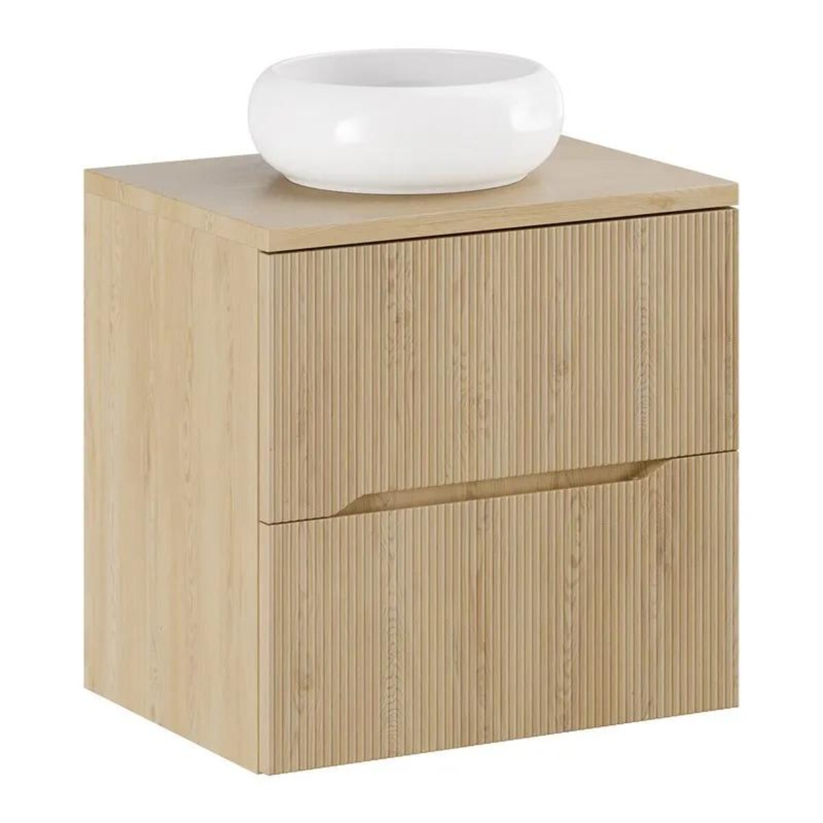 Szafka pod umywalkę NORDIC CREMONA 2S 60cm dąb cremona z umywalką nablatową WIKI