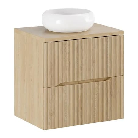 Szafka pod umywalkę NORDIC CREMONA 2S 60cm dąb cremona z umywalką nablatową WIKI