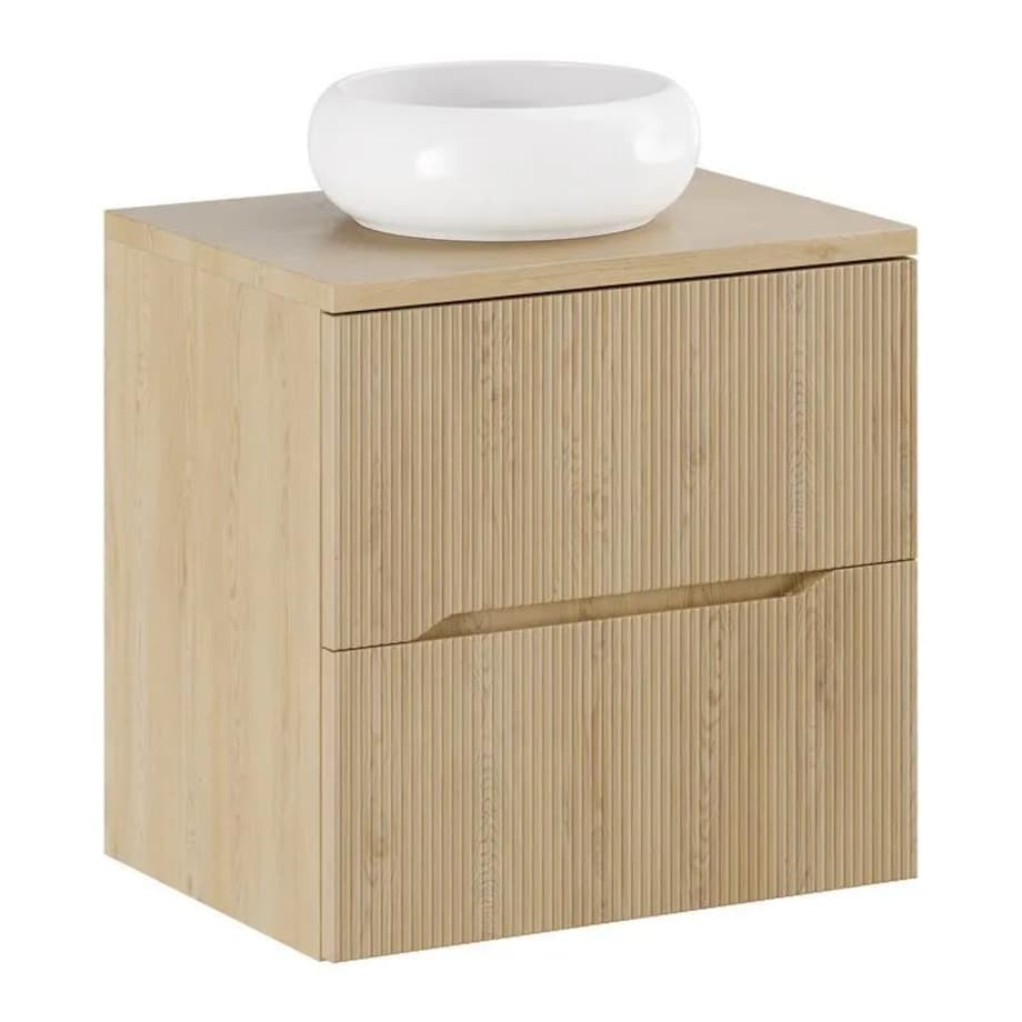 Szafka pod umywalkę NORDIC CREMONA 2S 60cm dąb cremona z umywalką nablatową WIKI