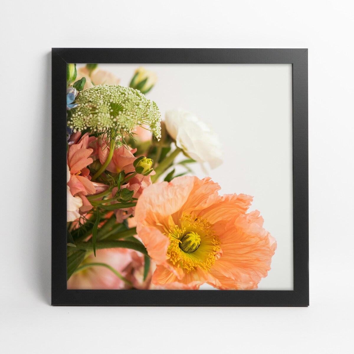 Ramka na zdjęcia 30x30 cm czarna rama MDF z plexi do powieszenia klasyczna kwadratowa ramka FRAMAI