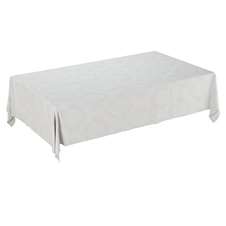 Obrus prostokątny 130 x 130 cm liście akantu na jasno-popielatym tle