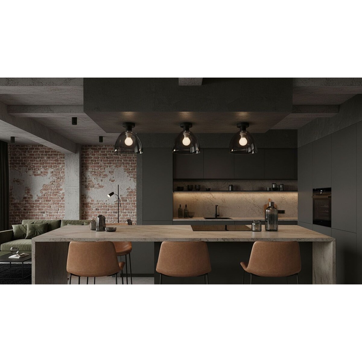 Lampa Sufitowa App1303-1C Czarny, Metal