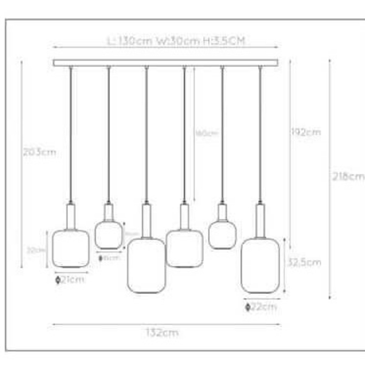 Loftowa LAMPA wisząca JOANET 45494/06/65 Lucide kulista OPRAWA szklany ZWIS na listwie industrialny przydymiony