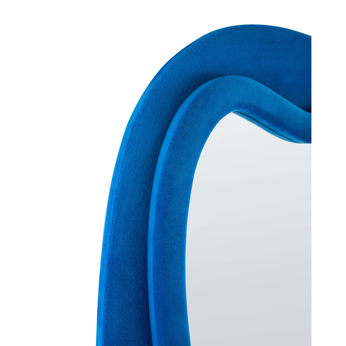 Lustro ścienne BEAUNE 56 cm 160 cm Welur Niebieski