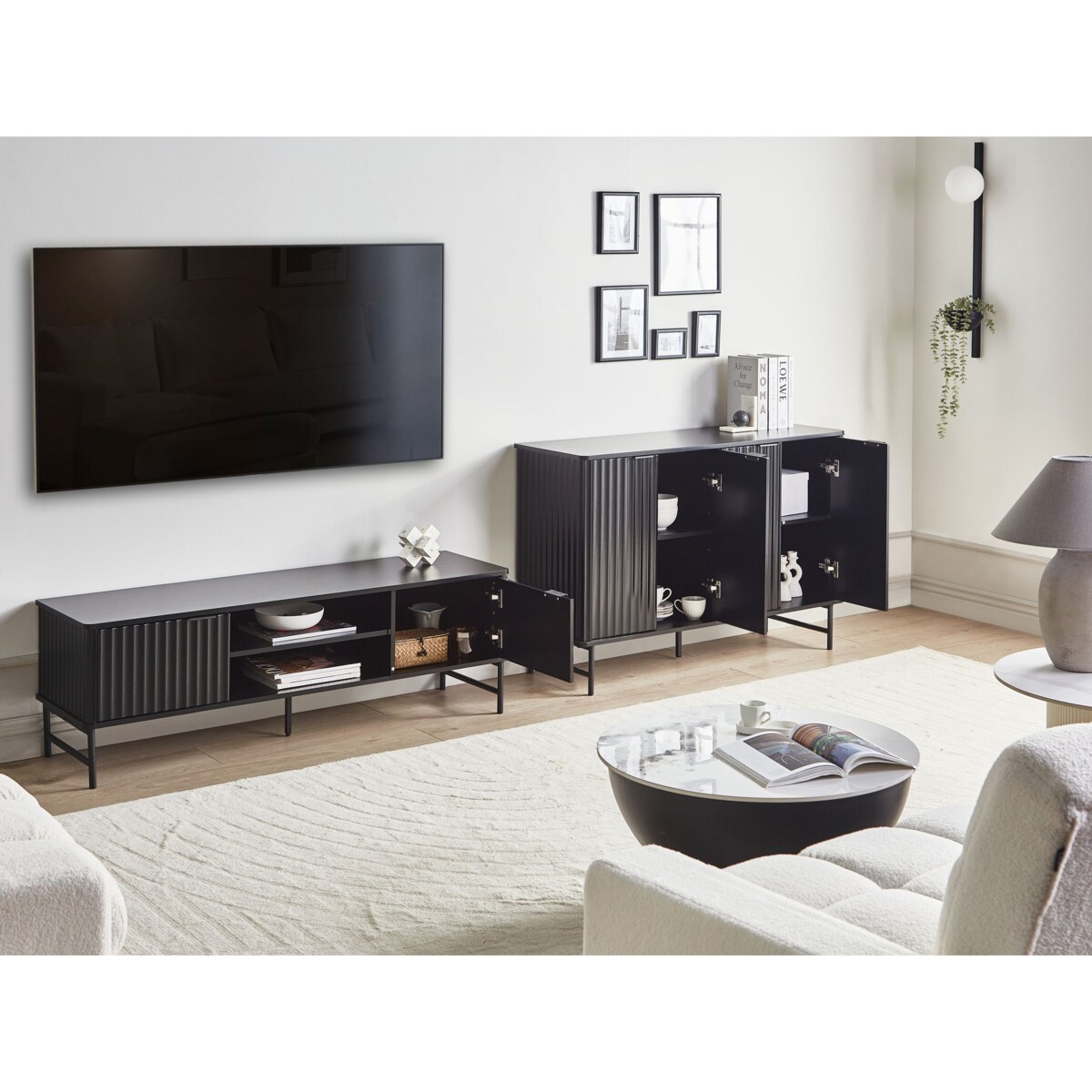 Szafka RTV GLASTONBURY Czarny