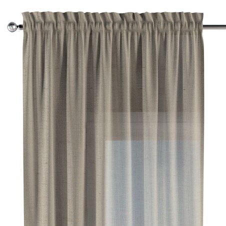 Zasłona na kanale z grzywką 1 szt. 130x260 ciemny beż