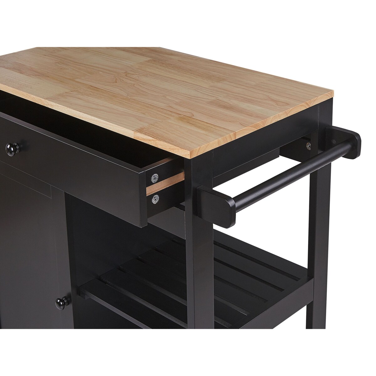 Wózek kuchenny z szufladą czarny TRAPANI