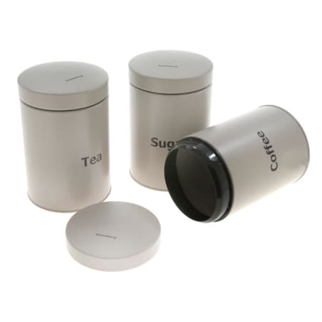 Zestaw 3 pojemników kuchennych beżowy KLAUSBERG