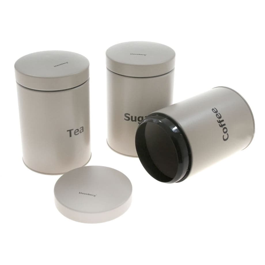 Zestaw 3 pojemników kuchennych beżowy KLAUSBERG